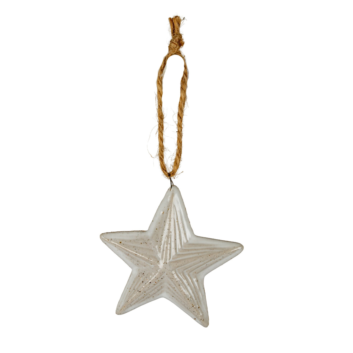 Flurry Star White Ceramic Tree Ornament