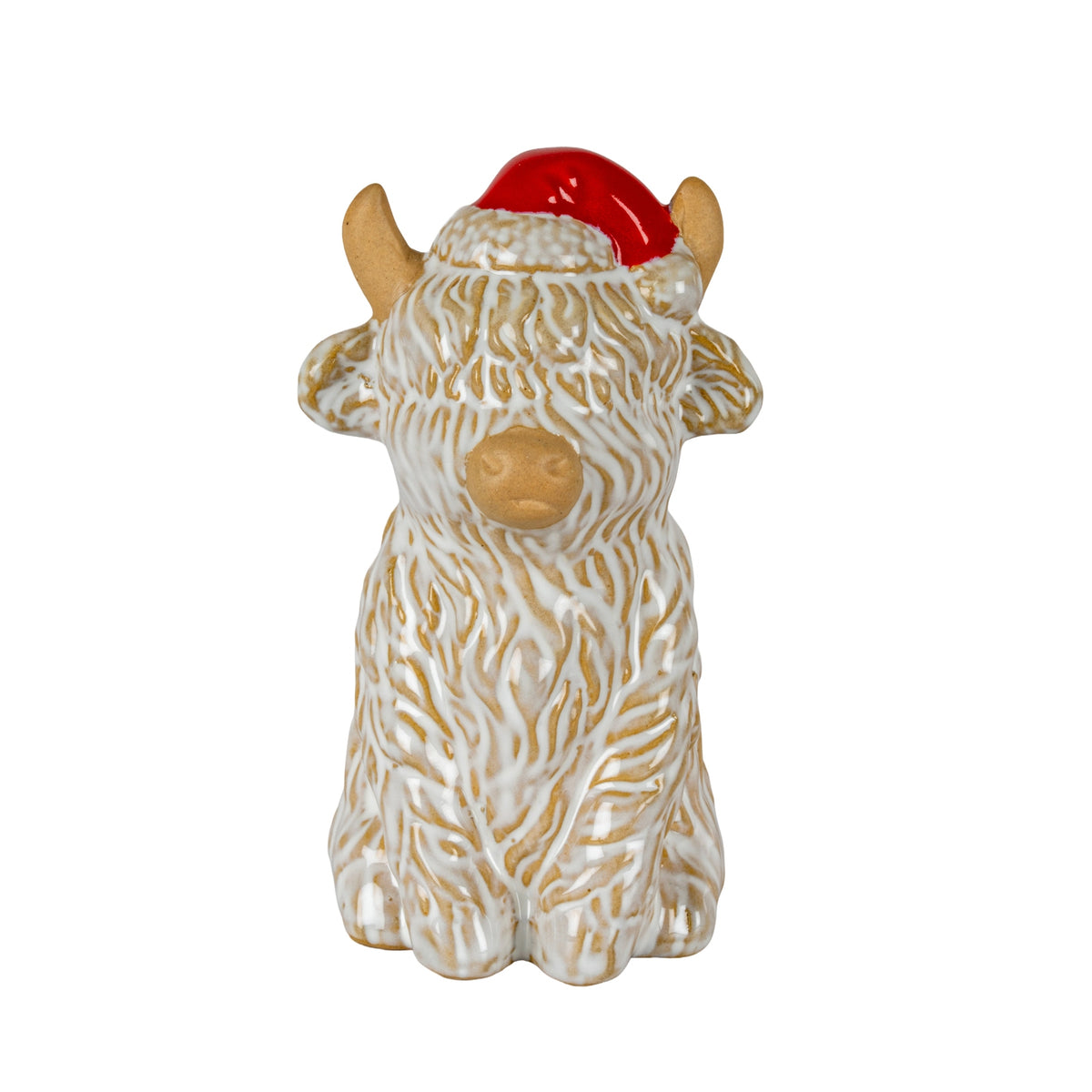 Merry Moo Ceramic Cow Ornament - WHITE