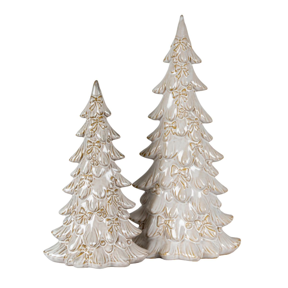 Alora Ceramic Small Tree With Bows - WHITE