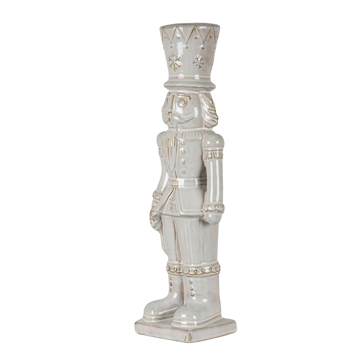 Alora Ceramic Nutcracker With Stocking - WHITE