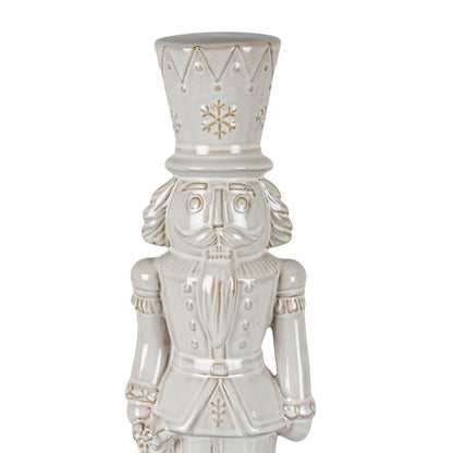 Alora Ceramic Nutcracker With Stocking - WHITE