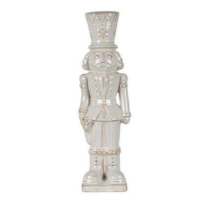 Alora Ceramic Nutcracker With Stocking - WHITE