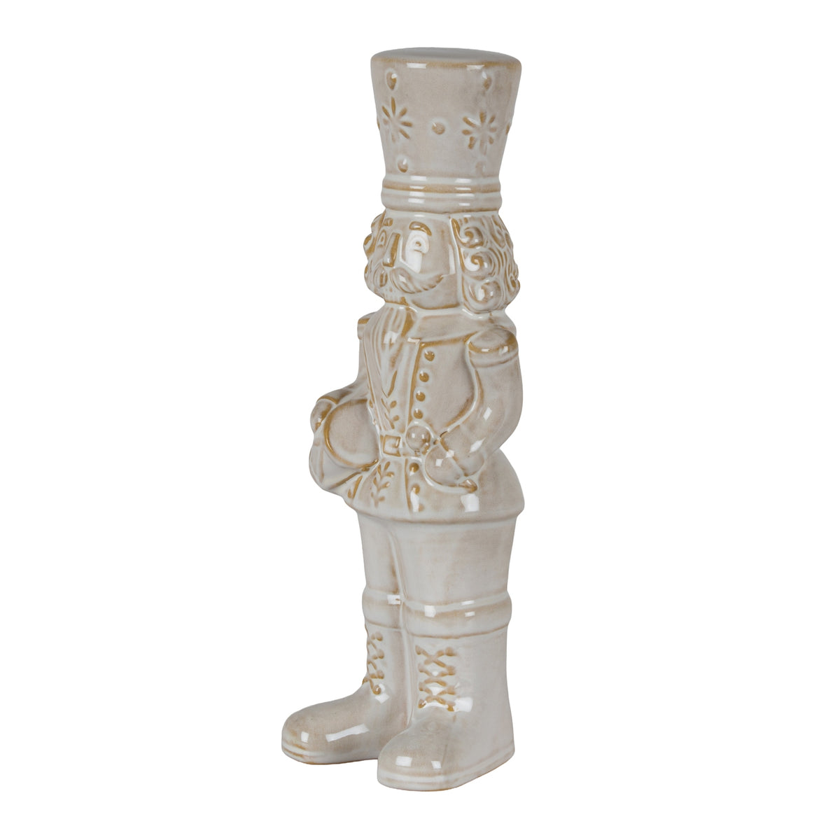 Alora Ceramic Nutcracker With Drum - WHITE