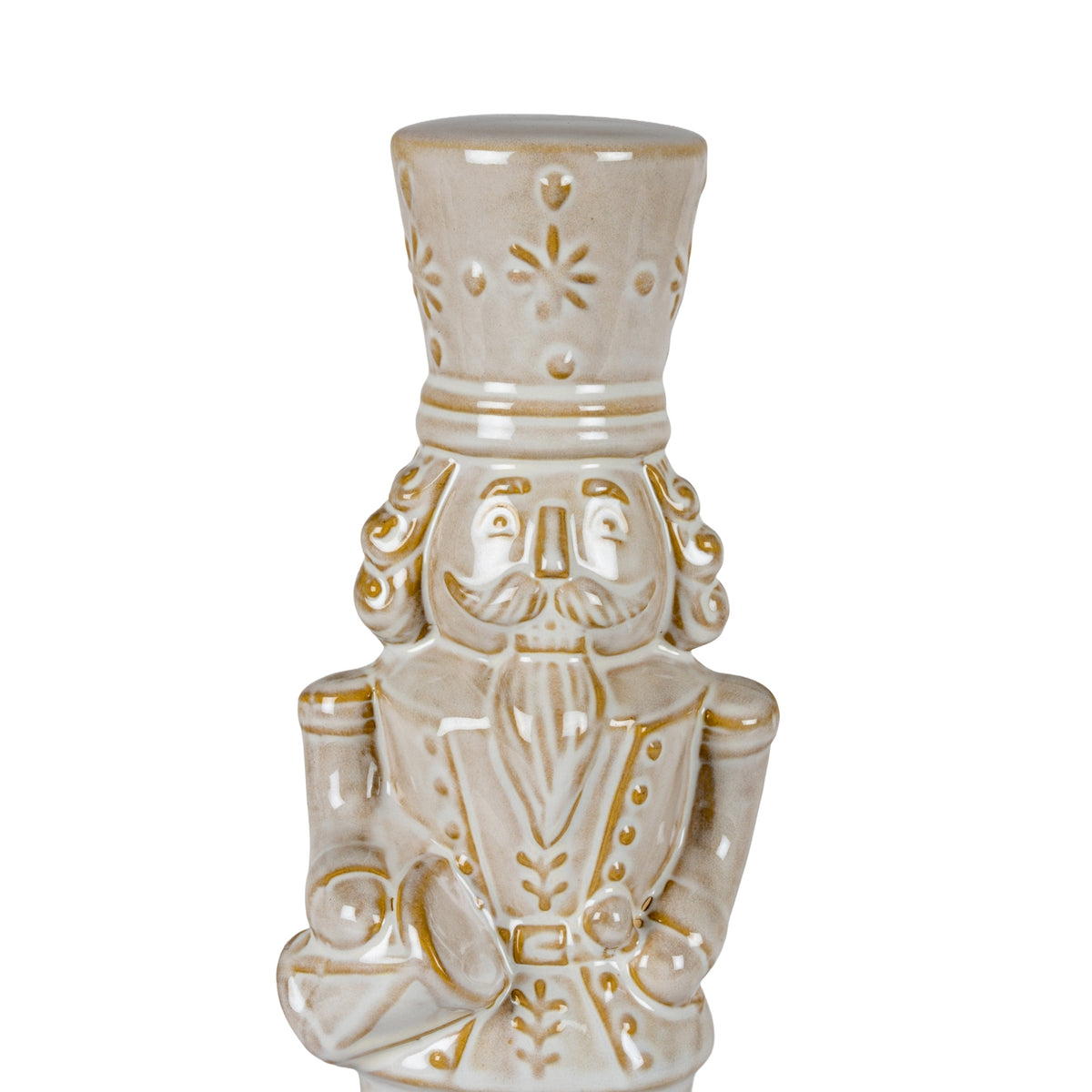 Alora Ceramic Nutcracker With Drum - WHITE