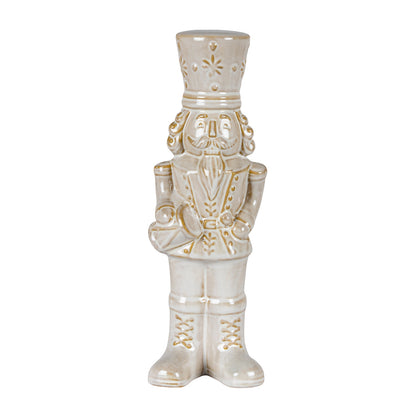 Alora Ceramic Nutcracker With Drum - WHITE