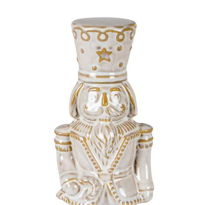 Alora Ceramic Nutcracker With Candy Cane - WHITE