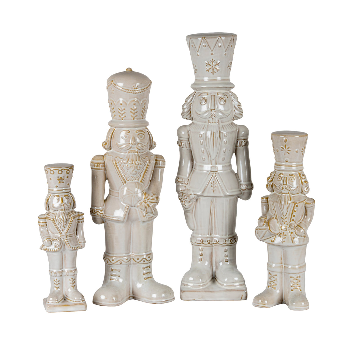 Alora Ceramic Nutcracker With Candy Cane - WHITE