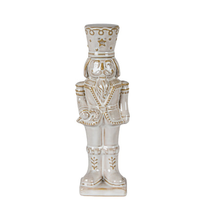 Alora Ceramic Nutcracker With Candy Cane - WHITE