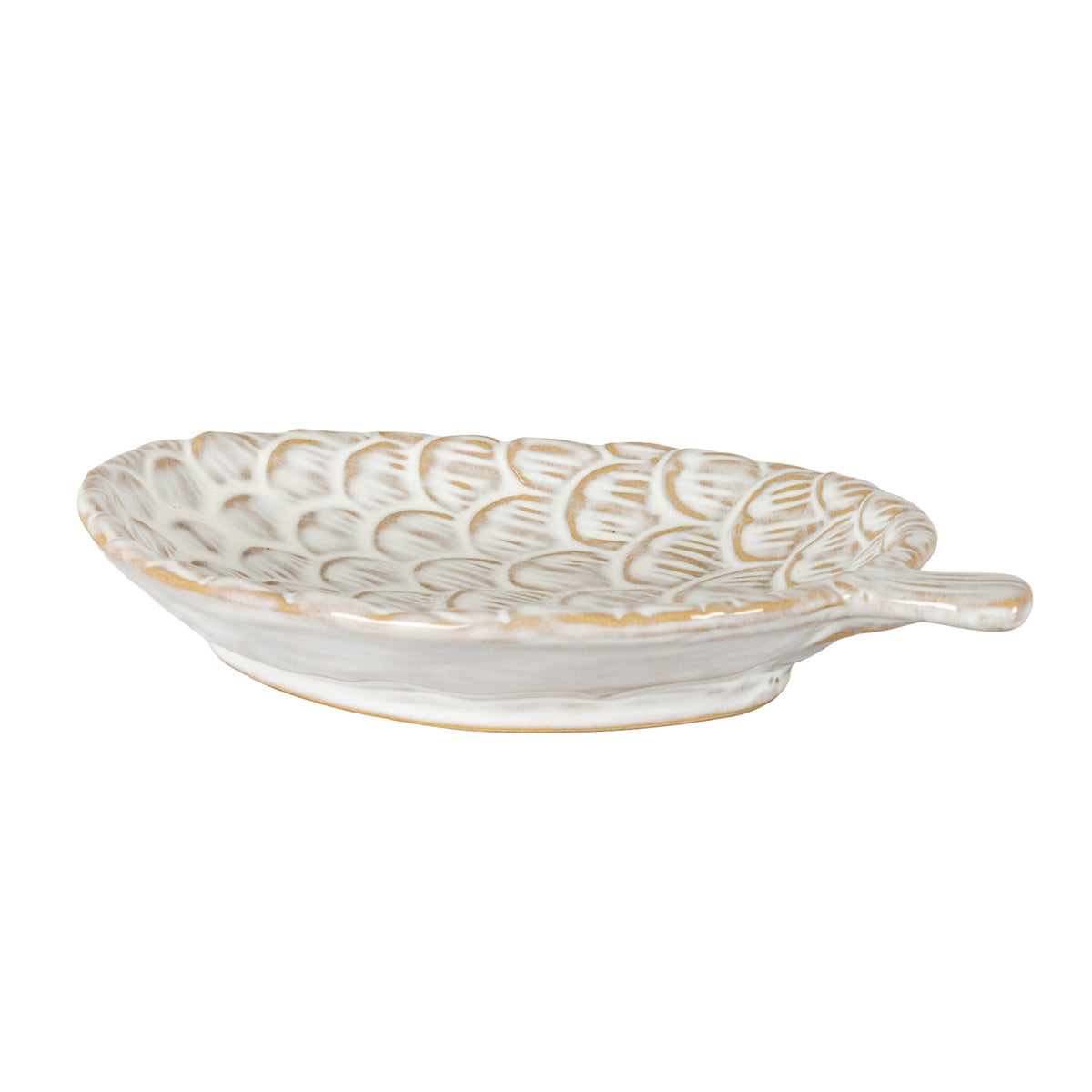 Alora Ceramic Pinecone Medium Dish - WHITE