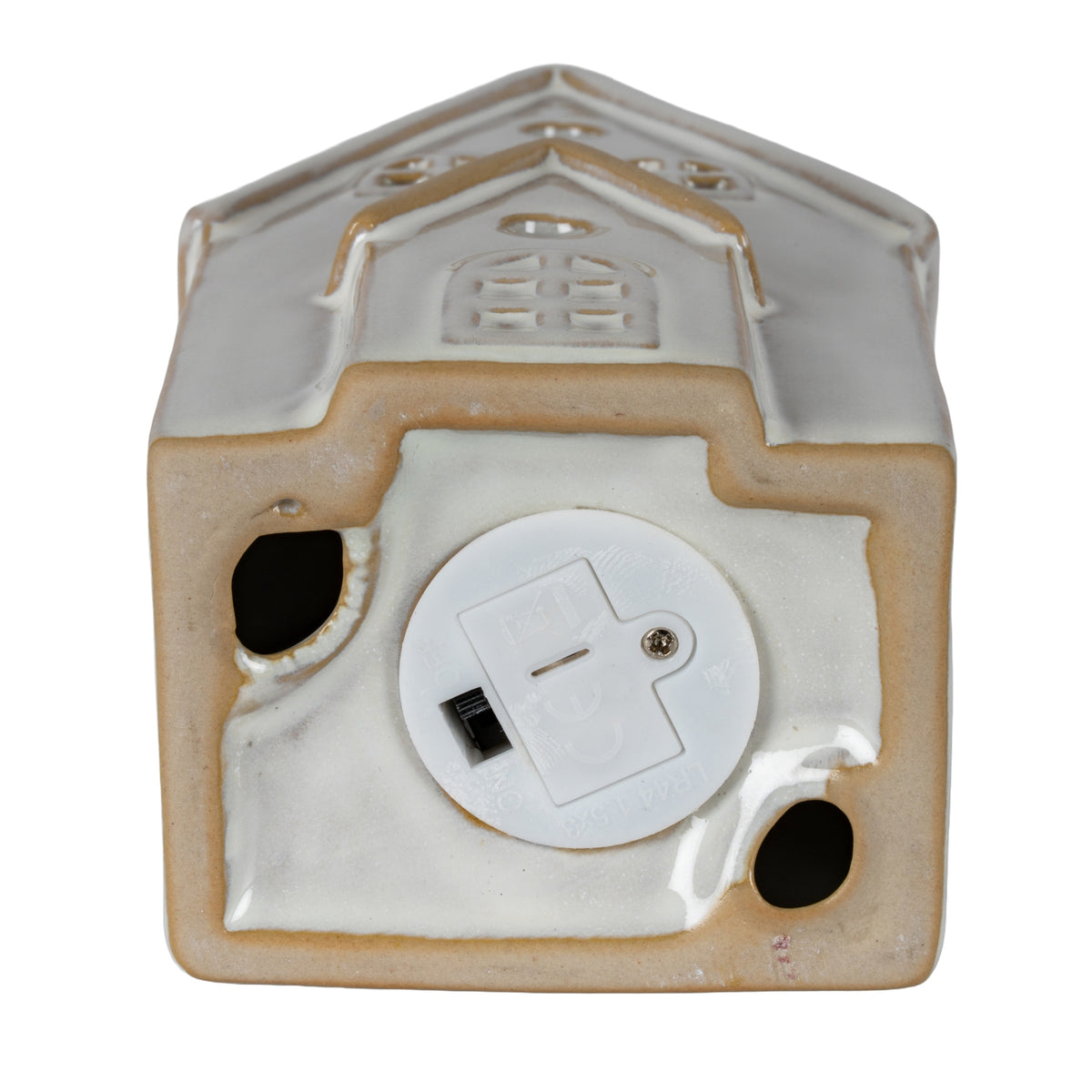 Alora Ceramic Medium Townhouse With LED Light - WHITE