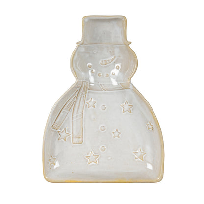 Alora Ceramic Snowman Dish - WHITE