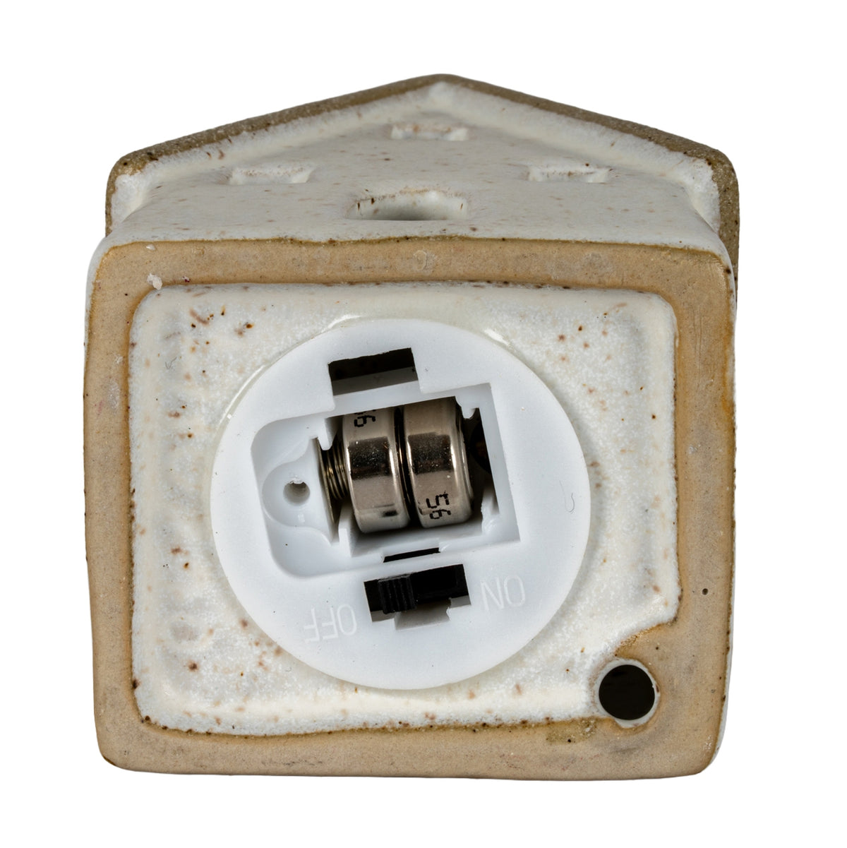Alora Ceramic Large Town Cottage With LED Lights - WHITE