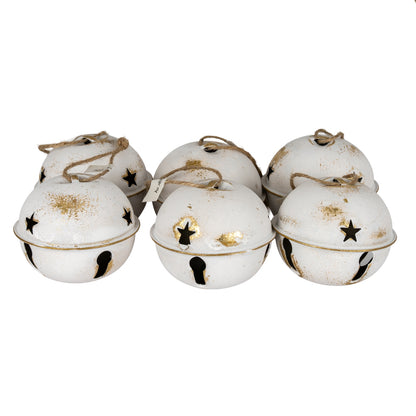 Twelve Metal Nordic Bells in Wooden Box - WHITE