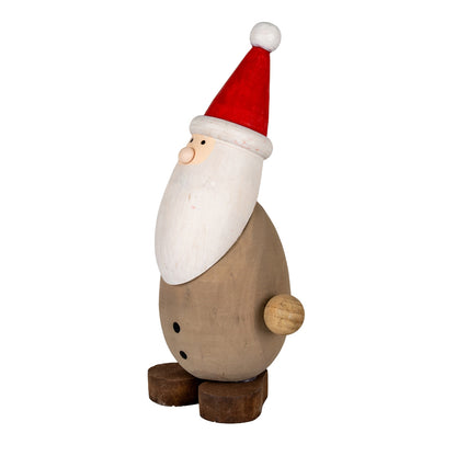 Wooden Santa with Tree - BROWN
