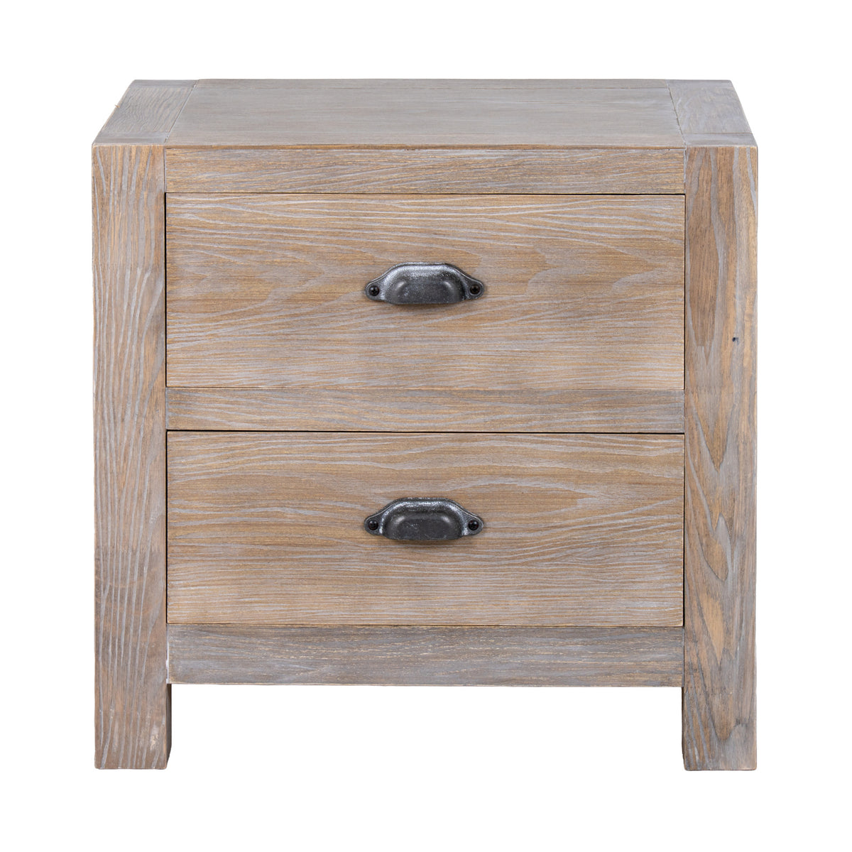 Haldon Collection 2 Drawer Bedside Table - BROWN