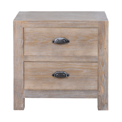 Haldon Collection 2 Drawer Bedside Table - BROWN