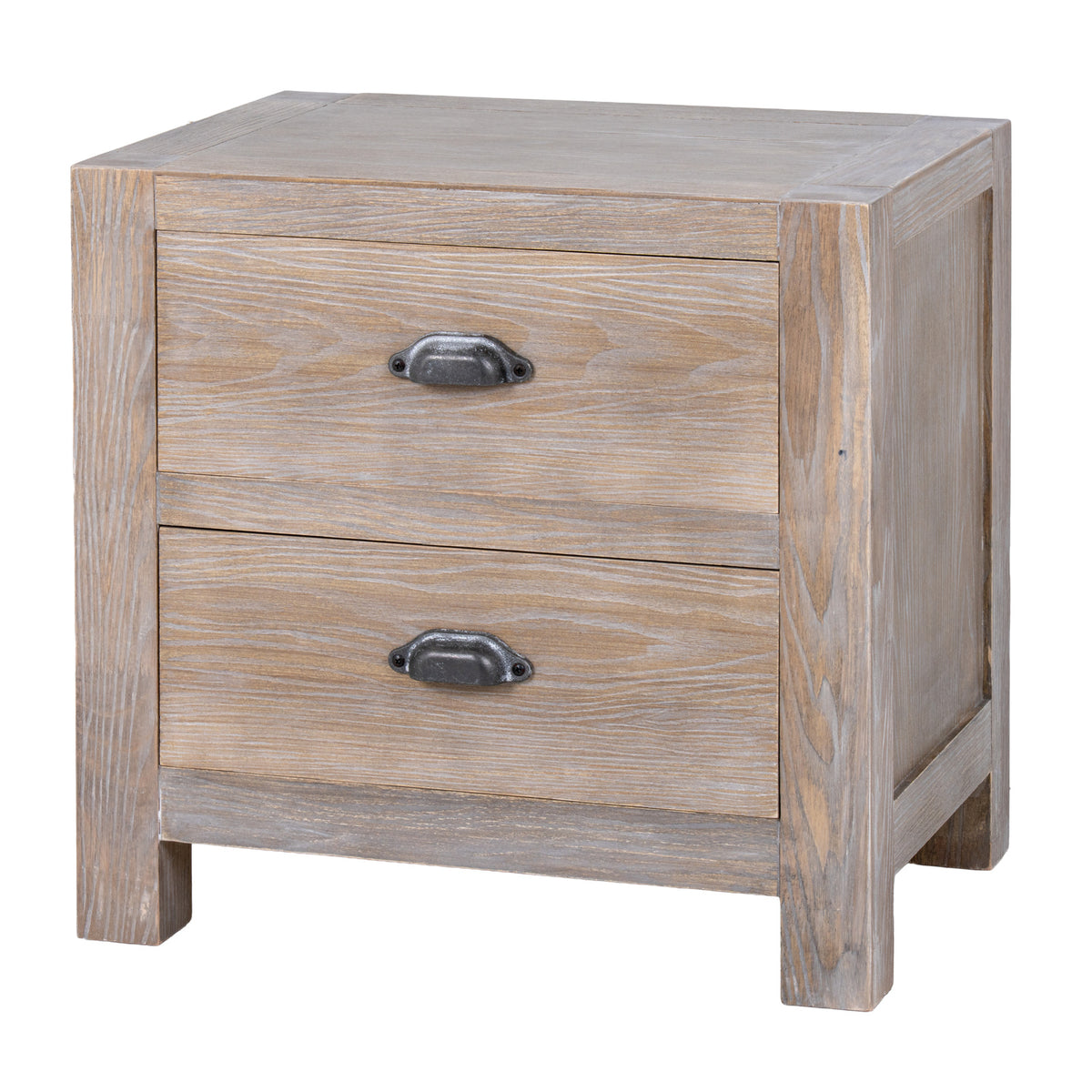 Haldon Collection 2 Drawer Bedside Table - BROWN