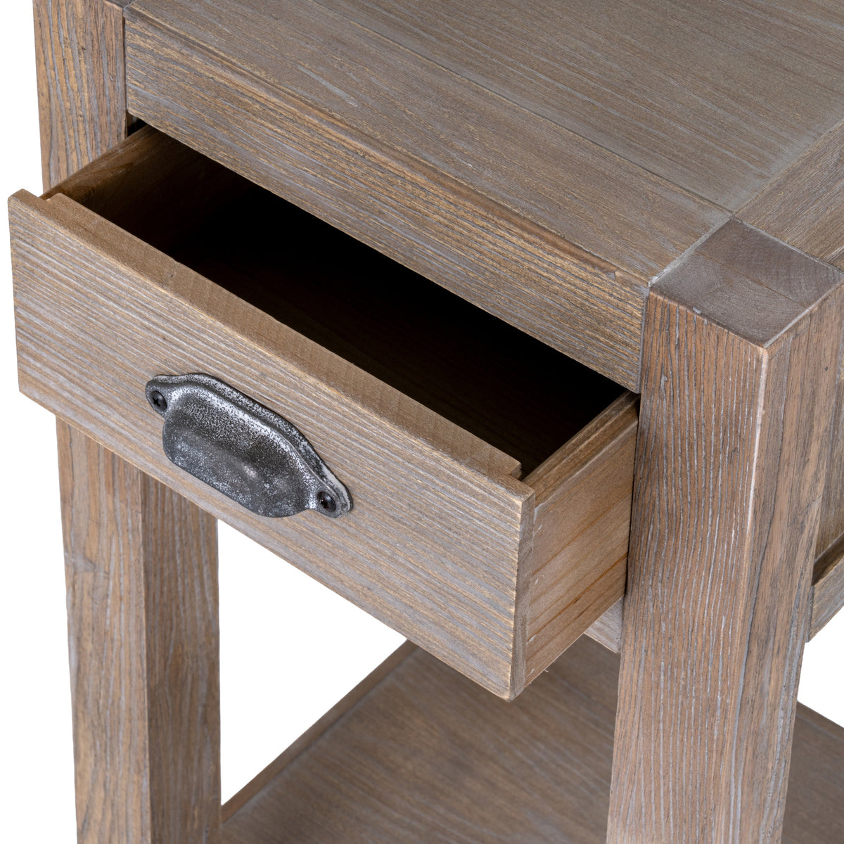 Haldon Collection Large 1 Drawer Lamp Table - BROWN