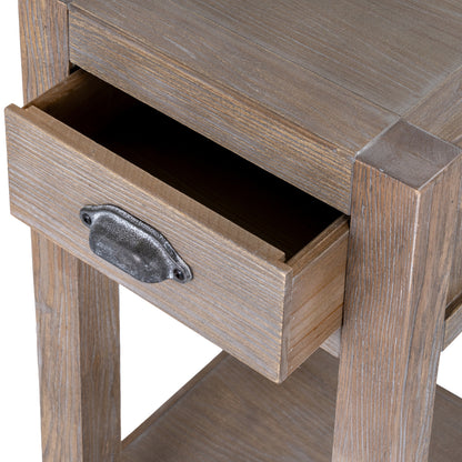 Haldon Collection Large 1 Drawer Lamp Table - BROWN