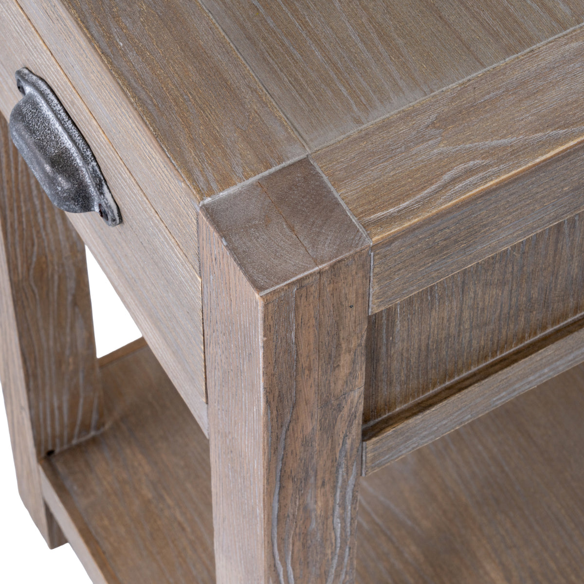 Haldon Collection Large 1 Drawer Lamp Table - BROWN