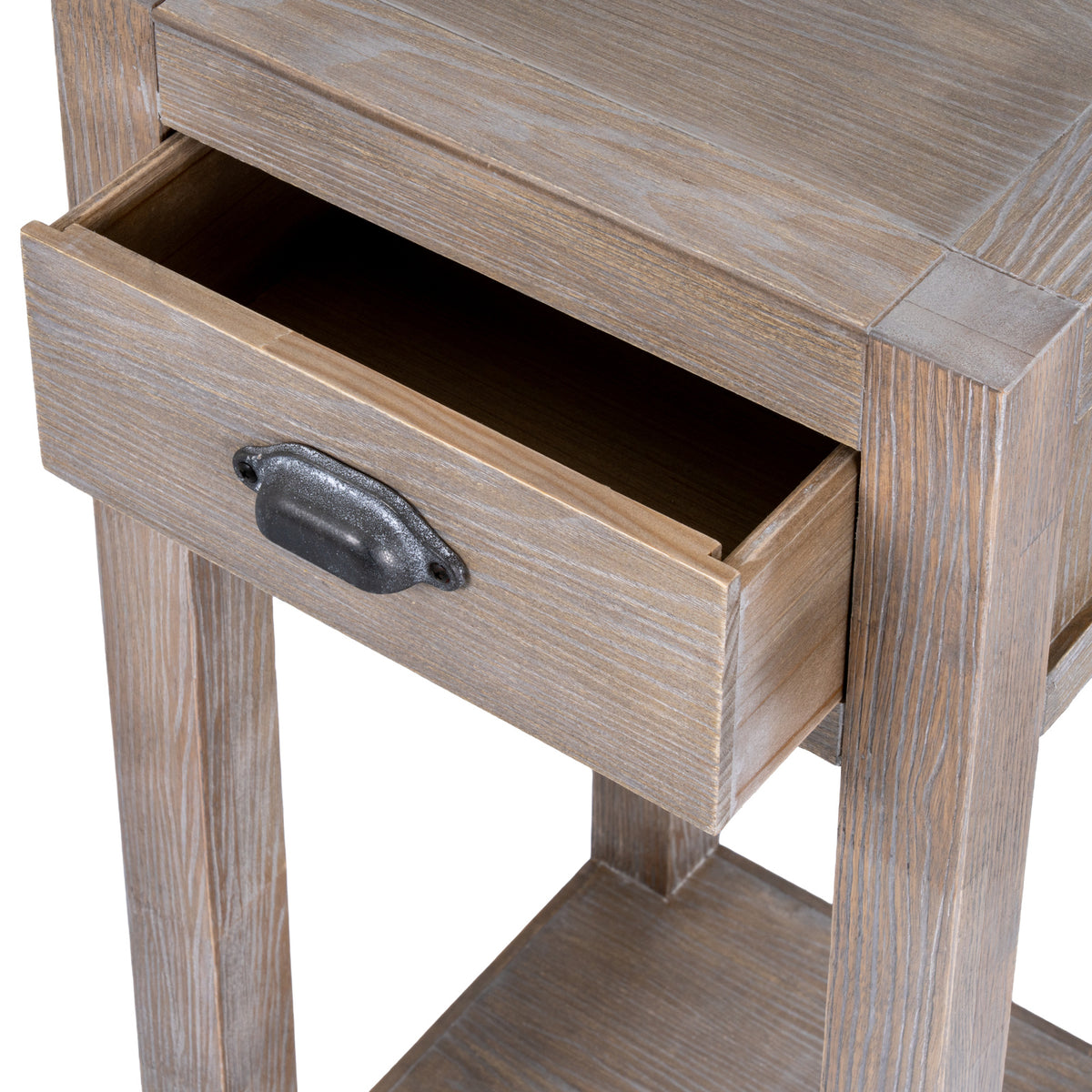 Haldon Collection Small 1 Drawer Lamp Table - BROWN