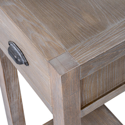 Haldon Collection Small 1 Drawer Lamp Table - BROWN