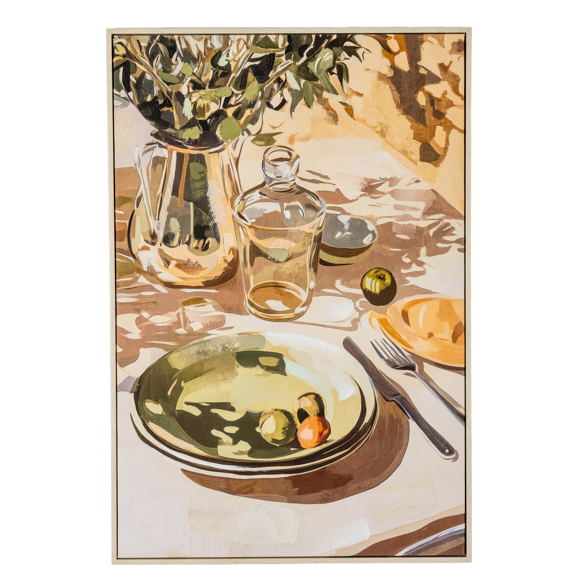 Alfresco Evening Hand Painted Canvas in Frame - MULTI-COLOURED
