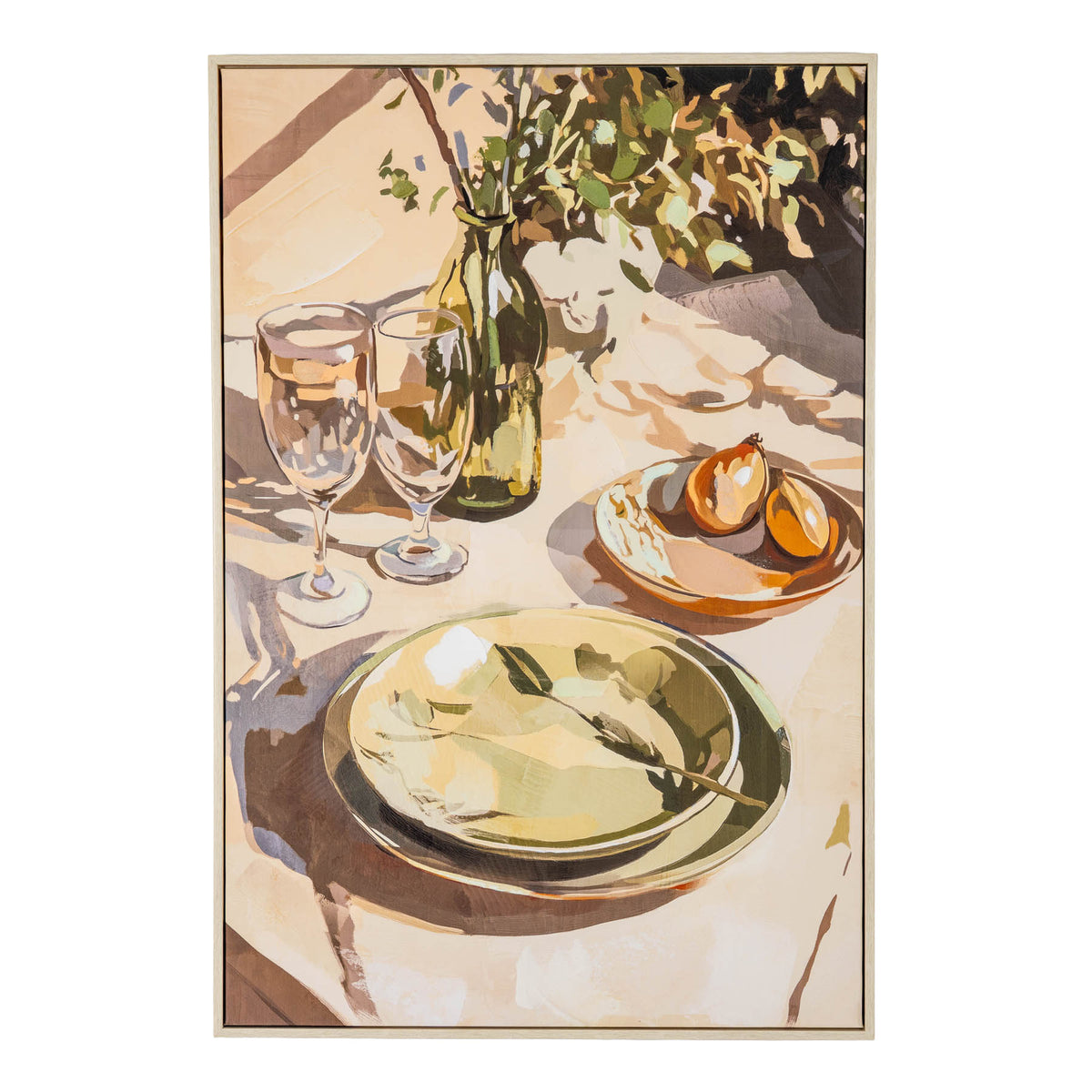 Alfresco Morning Hand Painted Canvas in Frame - MULTI-COLOURED
