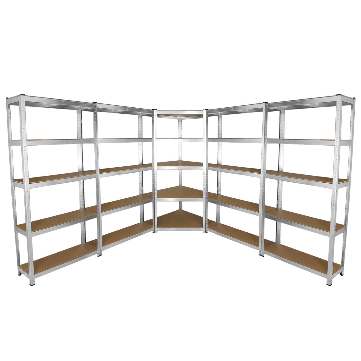 Galwix 90cm Racking Bundle: Corner Shelving and 4 Garage Racking Bays