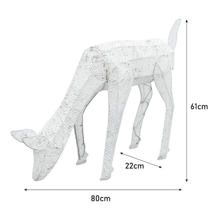 Light Up Reindeer Stag, Doe & Snowman Set