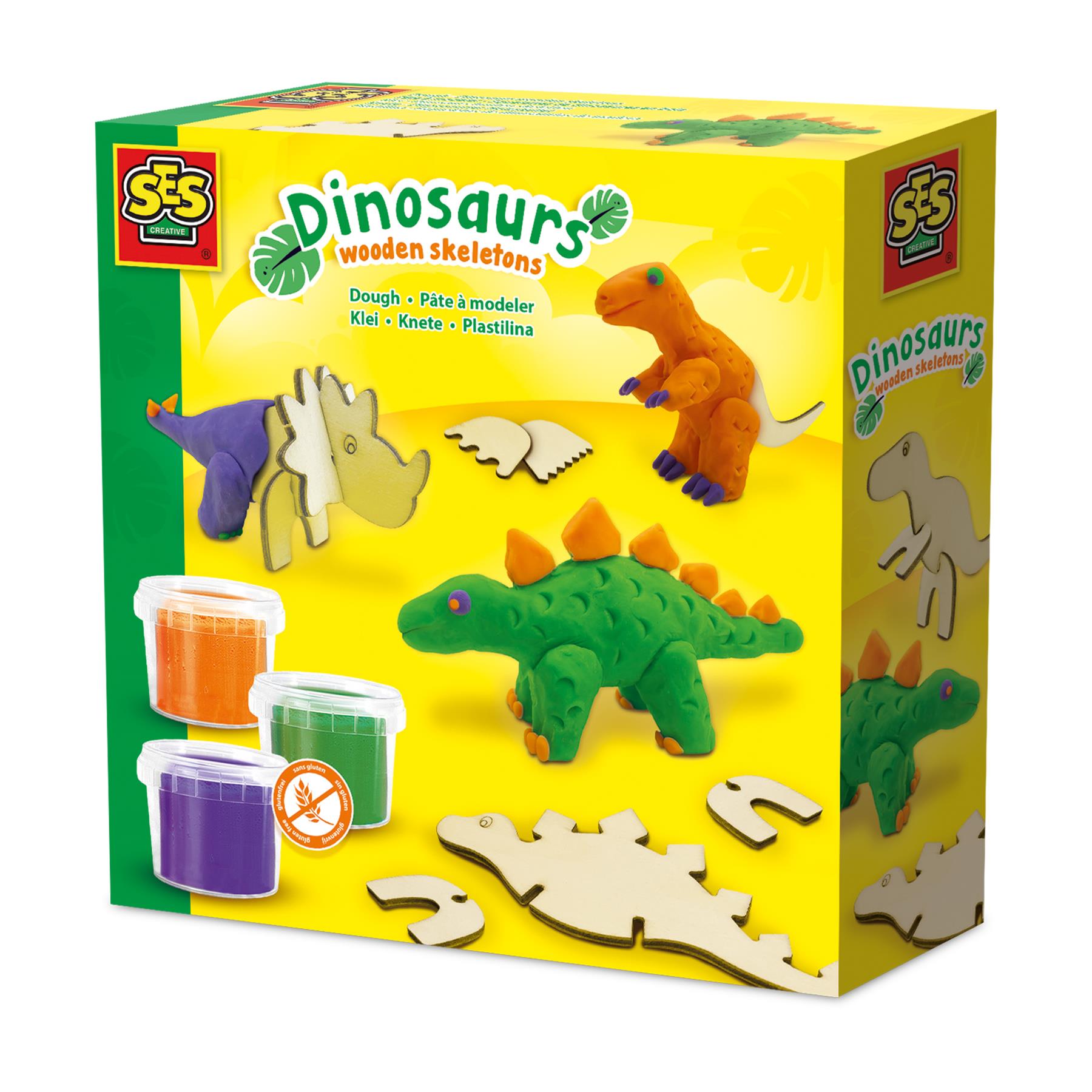 Dough - Dinosaurs wooden skeletons
