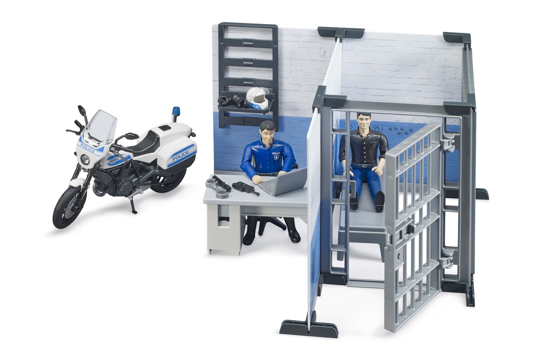 bworld Police station with police motorbike