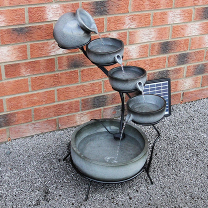 Grey 4 Tier Spilling Bowls Water Feature