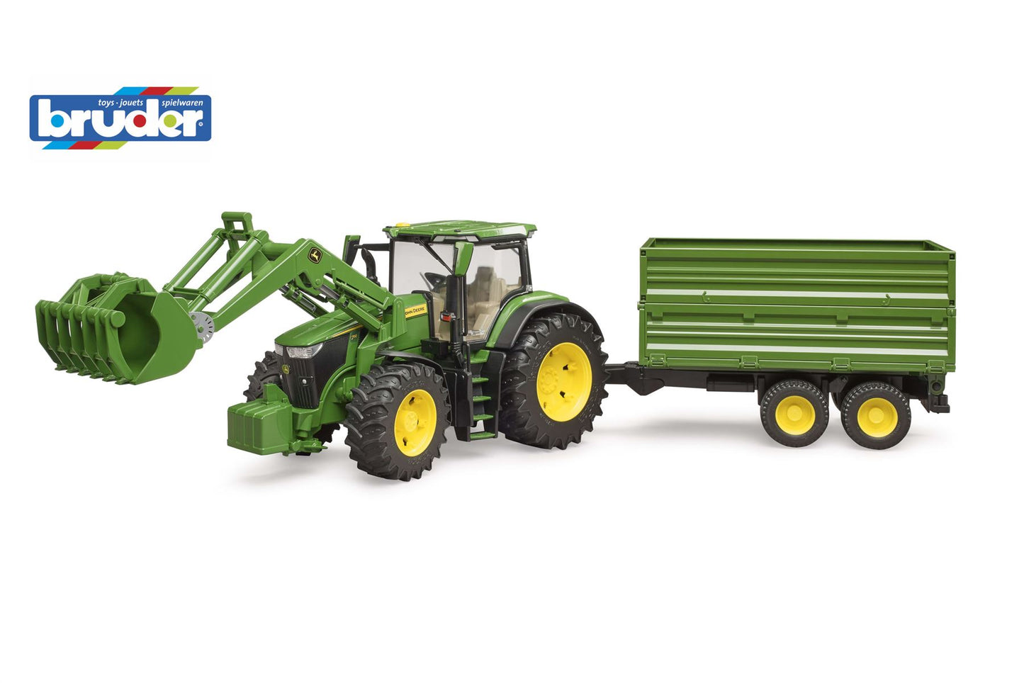 John Deere 7R 350 frontloader and tandemaxle tipping trailer - 17264