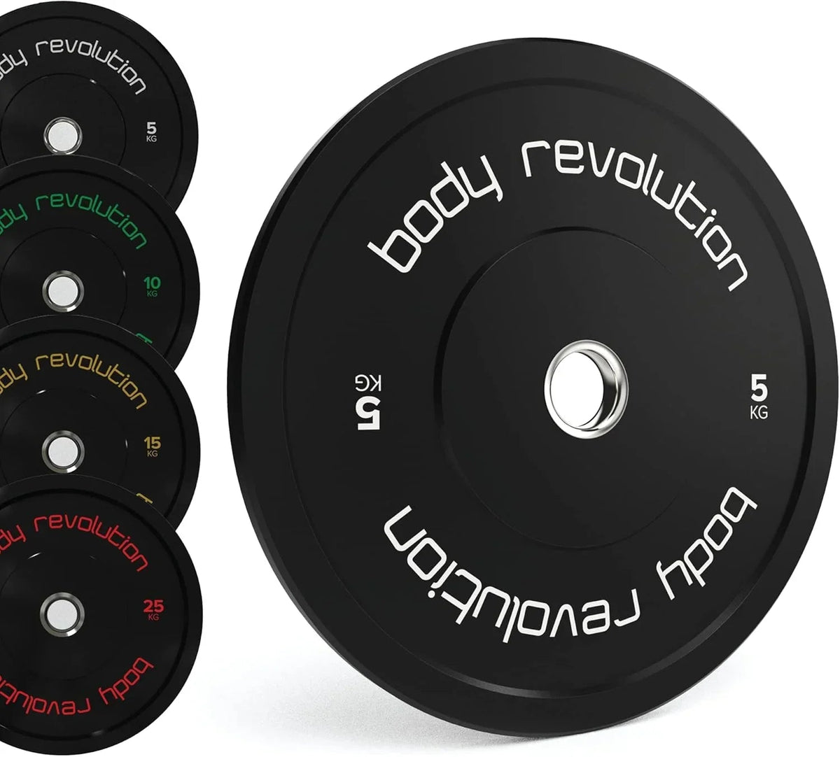 Body Revolution 2 x 5Kg Black Olympic Bumper Plates
