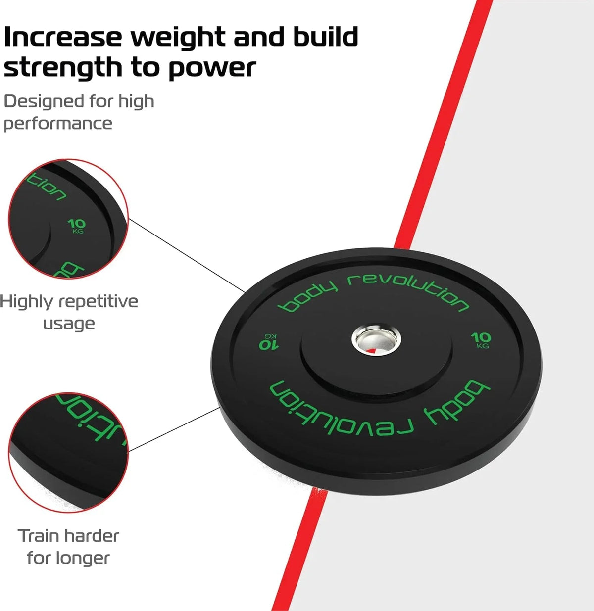 Body Revolution 2 x 10kg Black Olympic Bumper Plates