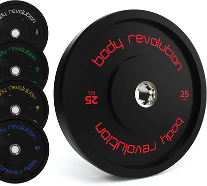 Body Revolution 2 x 25kg Black Olympic Bumper Plates