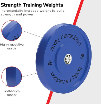 Body Revolution 2 x 20Kg Blue Olympic Bumper Plates