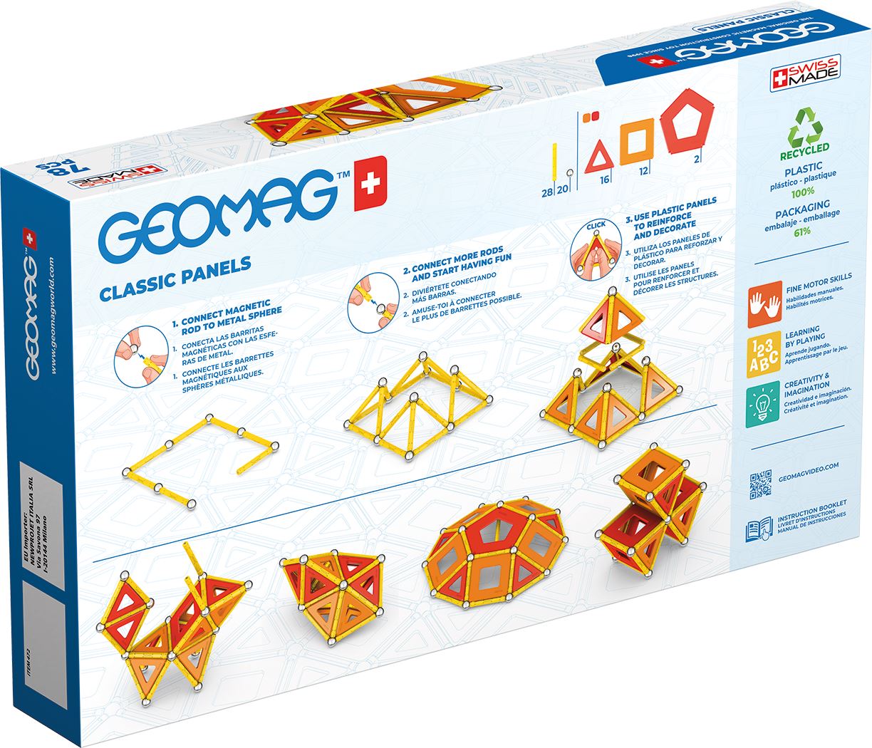 Geomag Magnetic Panels - 78 Pieces