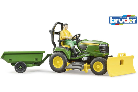 bworld John Deere Lawn tractor with trailer and gardener