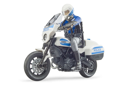 bworld Scrambler Ducati police motorbike and policeman