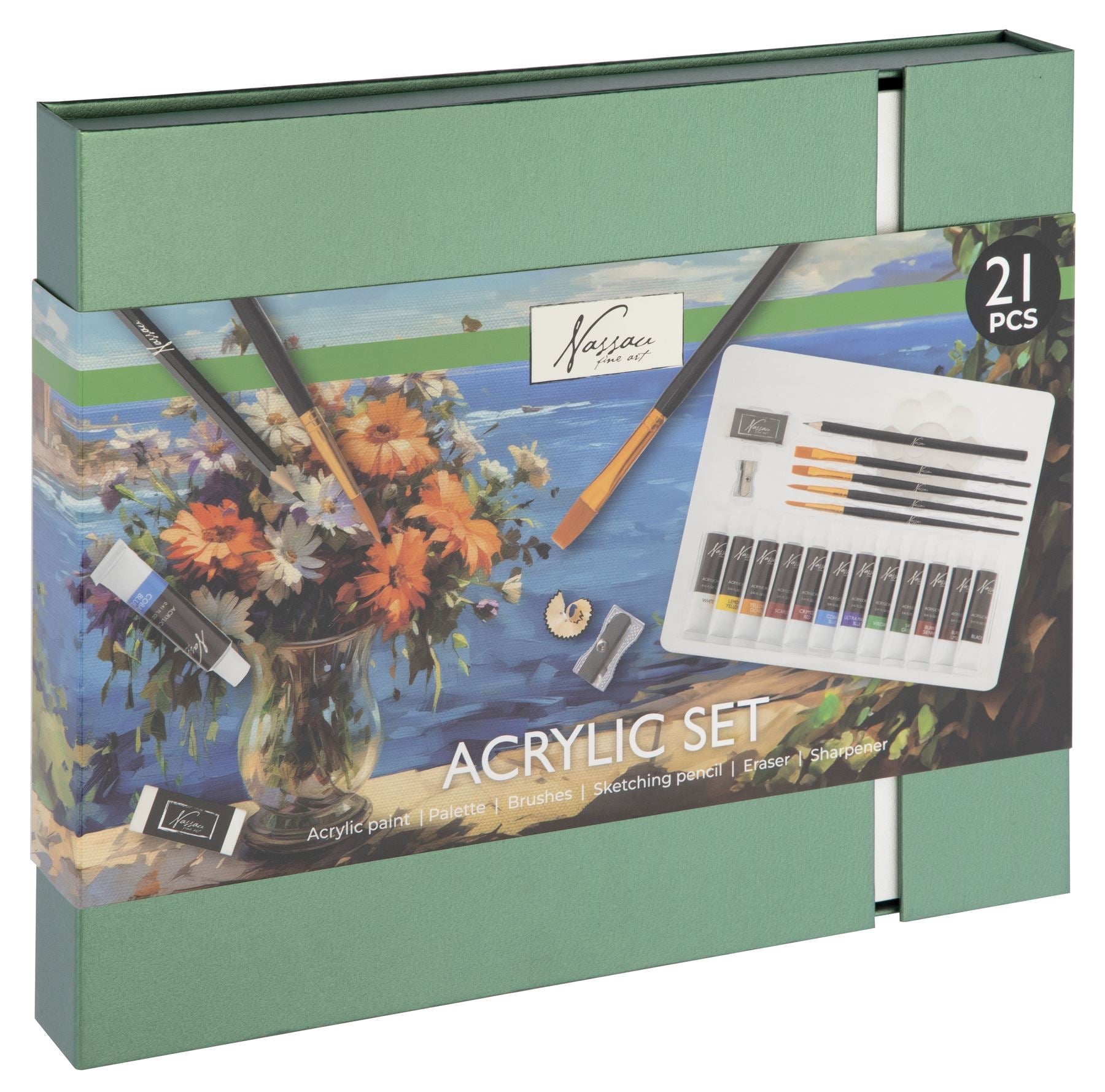 Acrylic art set 21 pcs. in cardboard box