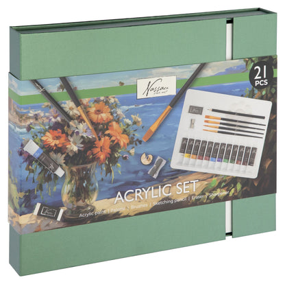 Acrylic art set 21 pcs. in cardboard box