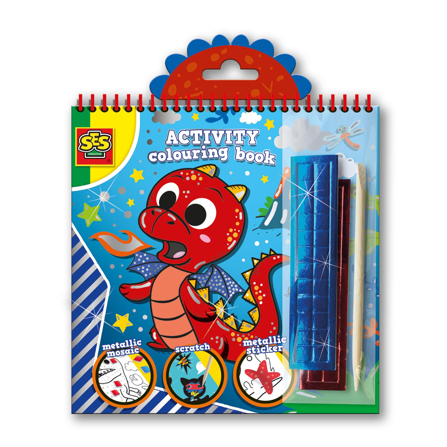 Activity colouring book metallic 3 in 1