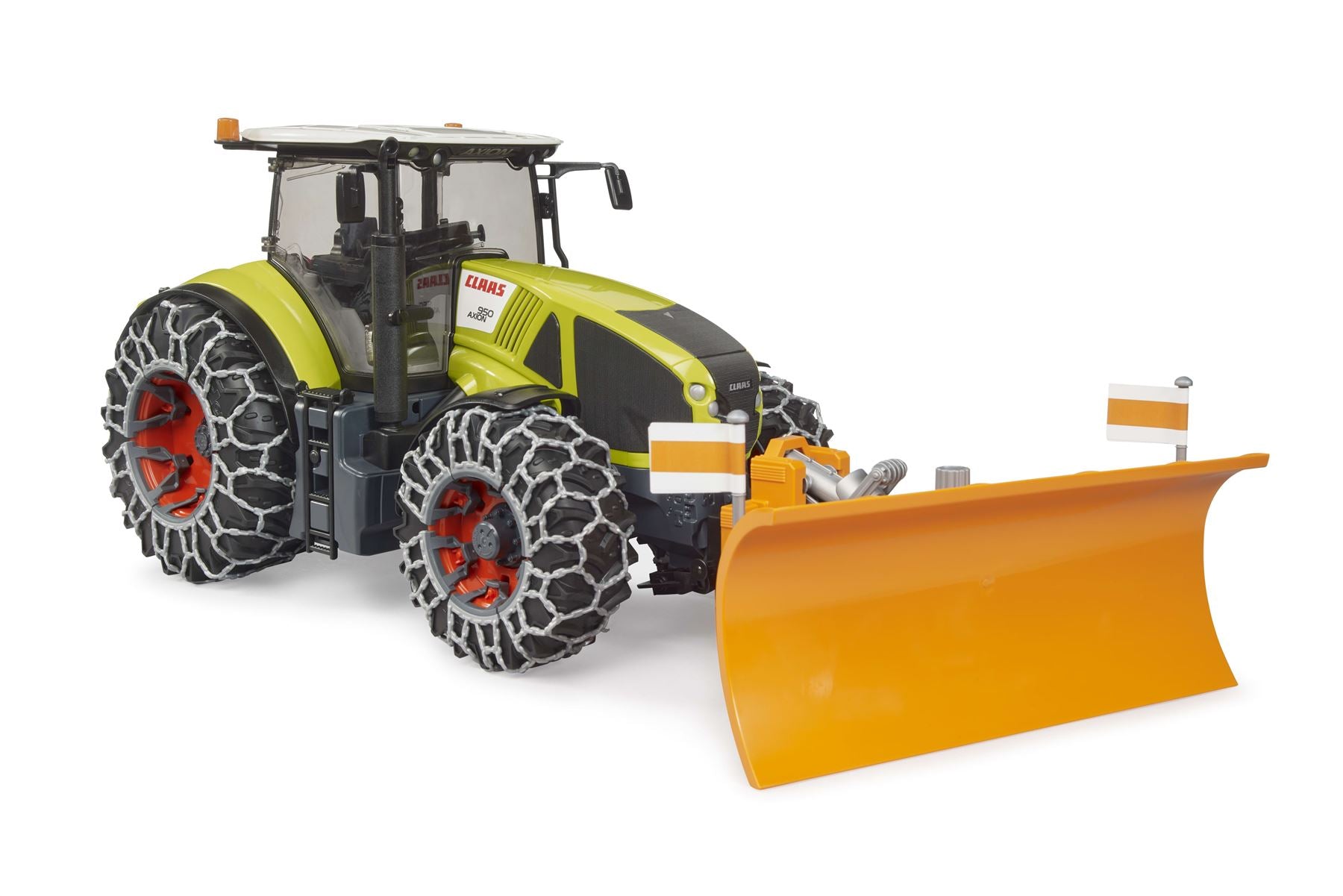 Claas Axion 950 with snow chains and plow blade - 17208
