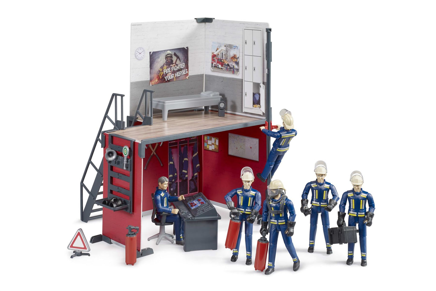 bworld Fire station with fireman