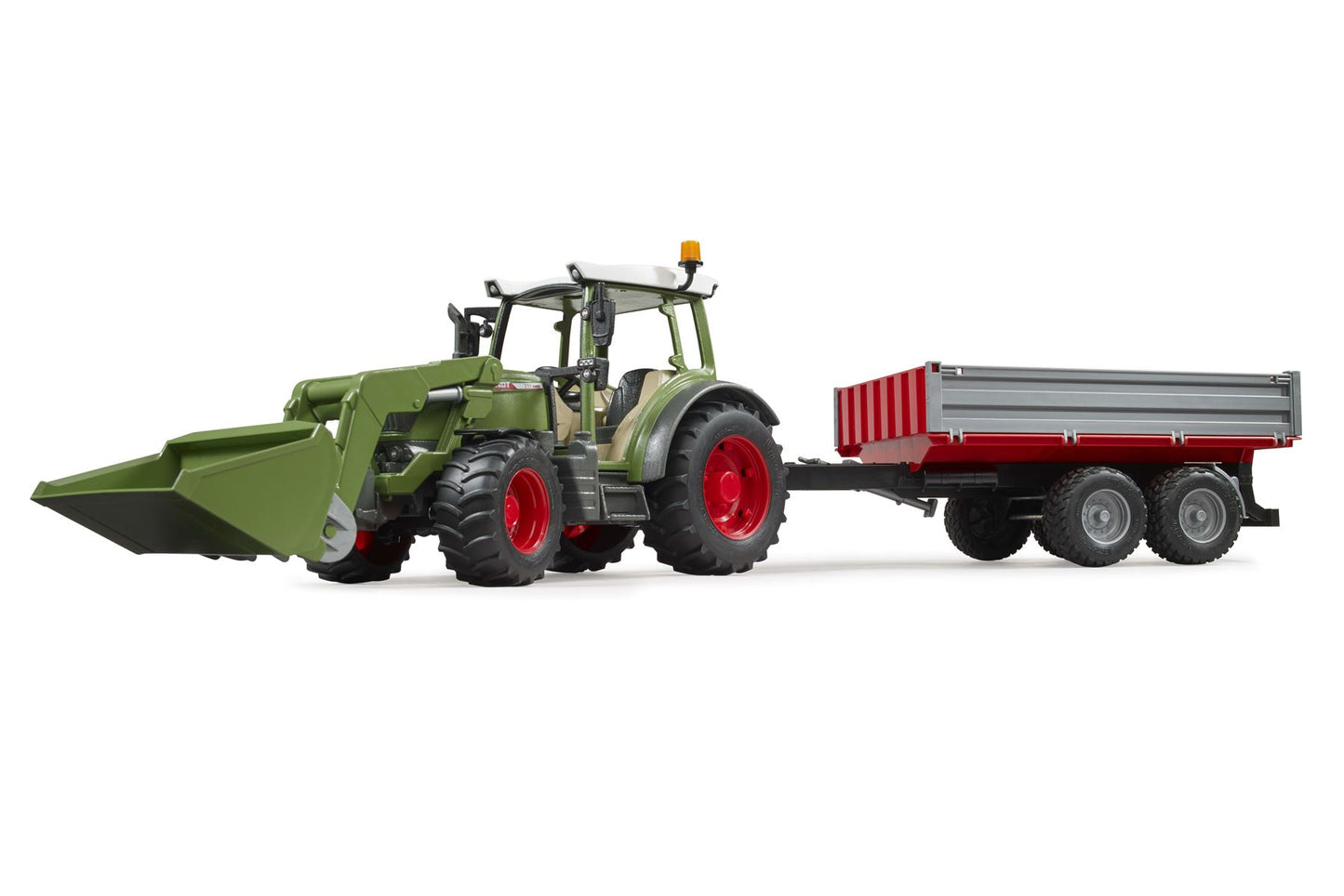 Fendt Vario 211 with frontloader and tipping trailer