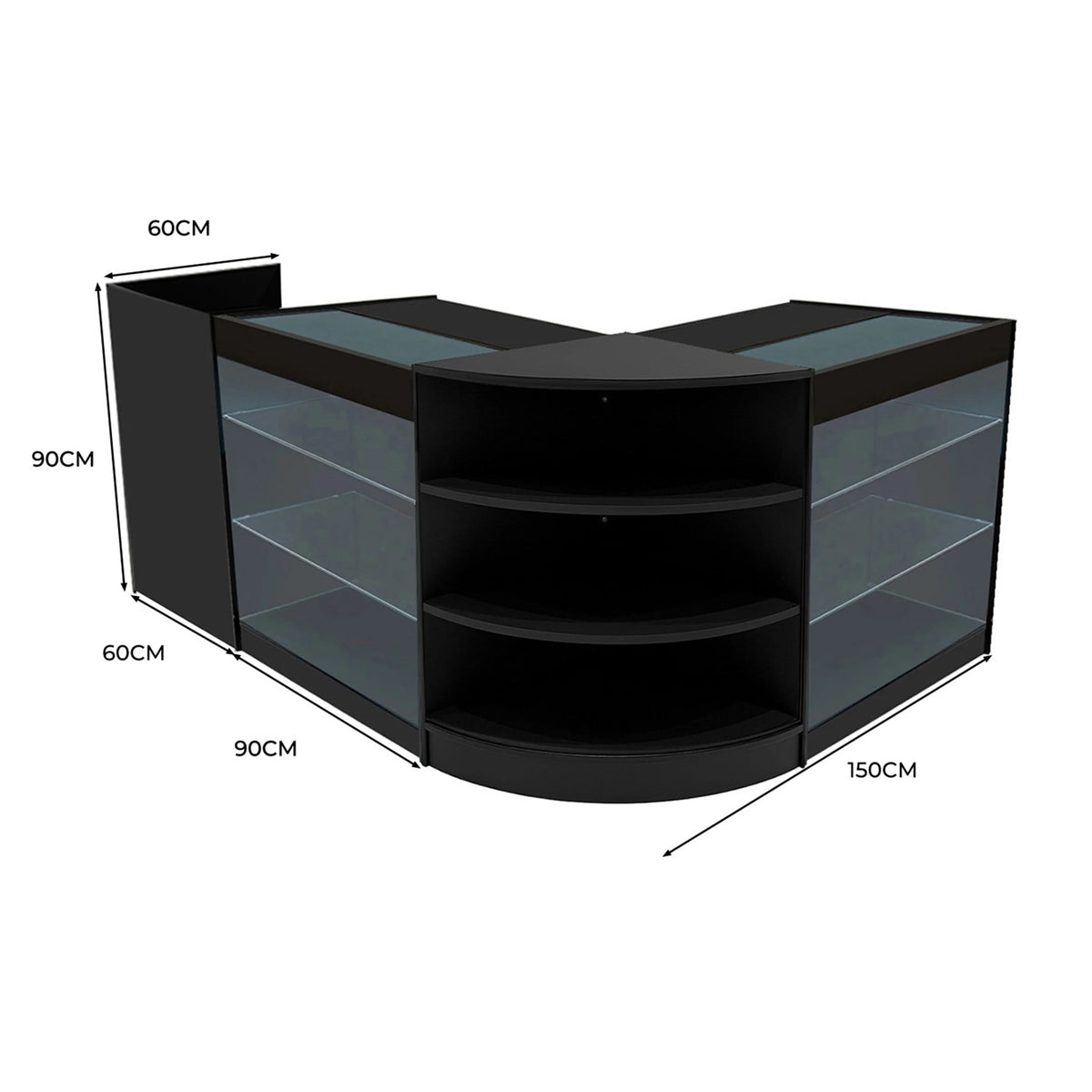 Astro LED Shop Counter Set LM60, TB60 & 2 x K900 - Black