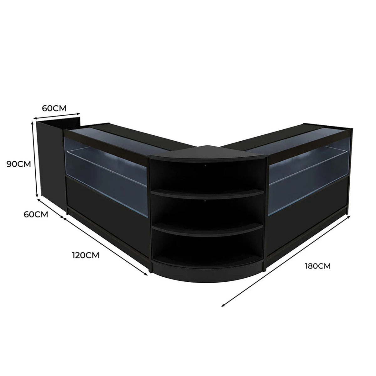 Eclipse LED Shop Counter Set LM60, TB60 & 2 x C1200 - Black