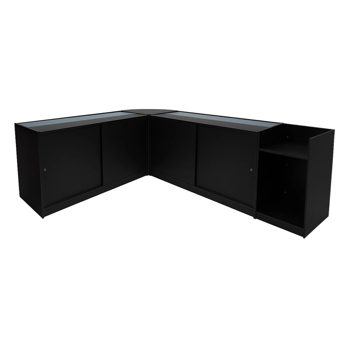 Luna LED Shop Counter Set CM60, TB60 & 2 x B1500 - Black